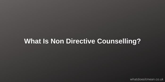What Is Non Directive Counselling